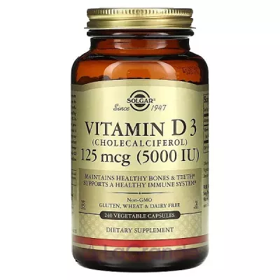 Solgar Vitamin D3 (Cholecalciferol) 125 mcg (5000 IU)   