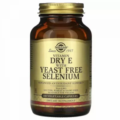 Solgar Vitamin Dry E with Yeast Free Selenium   