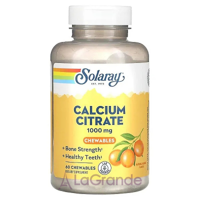 Solaray Calcium Citrate Orange Flavor 1000 mg ĳ  