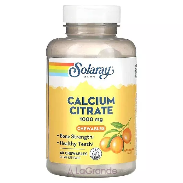 Solaray Calcium Citrate Orange Flavor 1000 mg ĳ������ ������� 