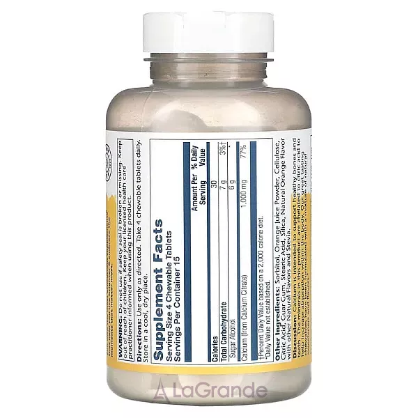 Solaray Calcium Citrate Orange Flavor 1000 mg ĳ������ ������� 