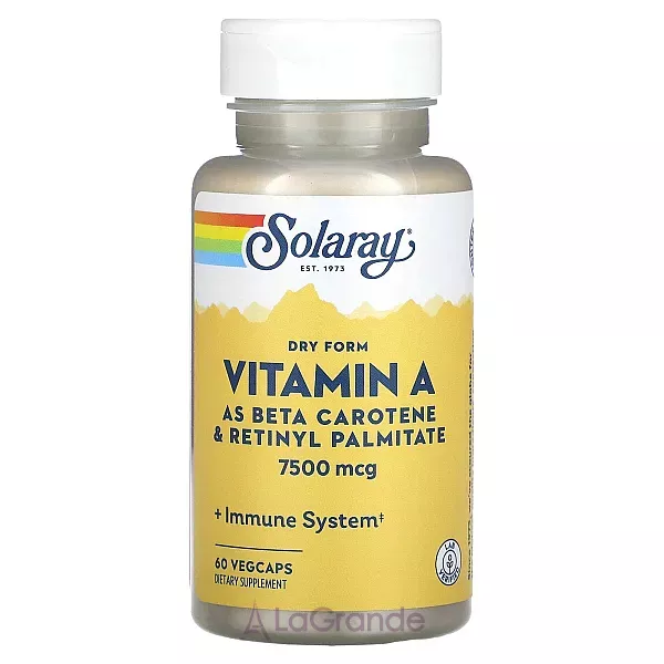 Solaray Dry Form Vitamin A 7500 mcg ĳ������ ������� 