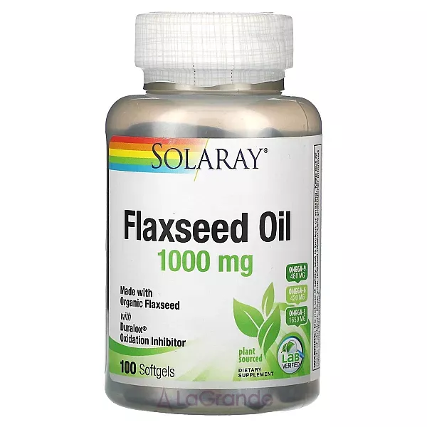 Solaray Flaxseed Oil 1000 mg ĳ������ ������� 