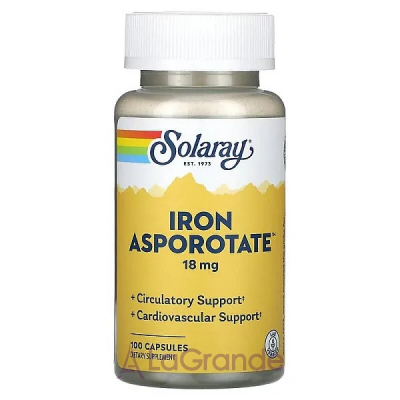 Solaray Iron Asporotate 18 mg ĳ  