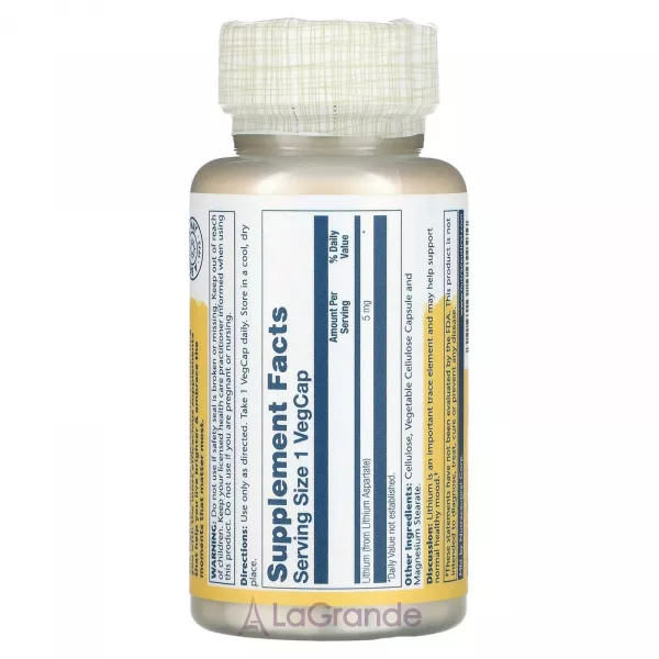 Solaray Lithium Aspartate 5 mg ����������� ������� 