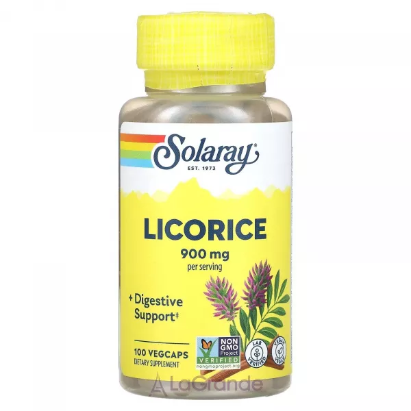 Solaray Organically Grown Licorice 900 mg ĳ������ ������� 