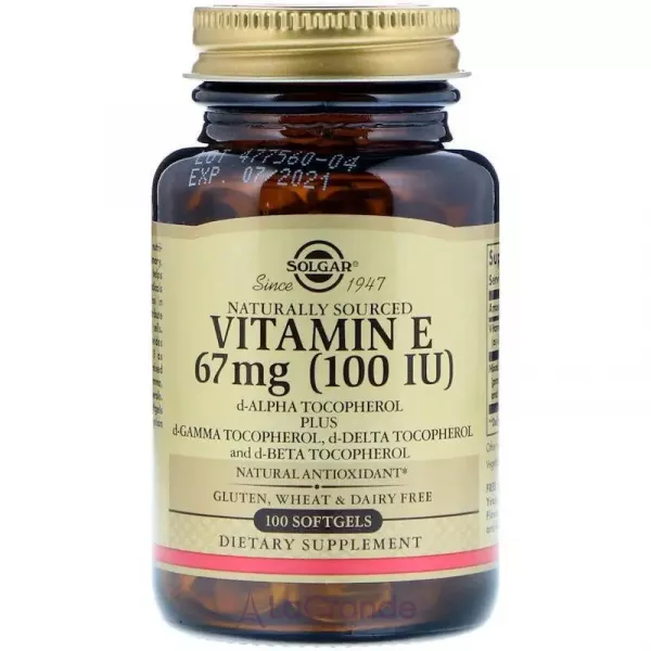 Solgar Vitamin E 67 mg (100 IU) ĳ������ ������� 