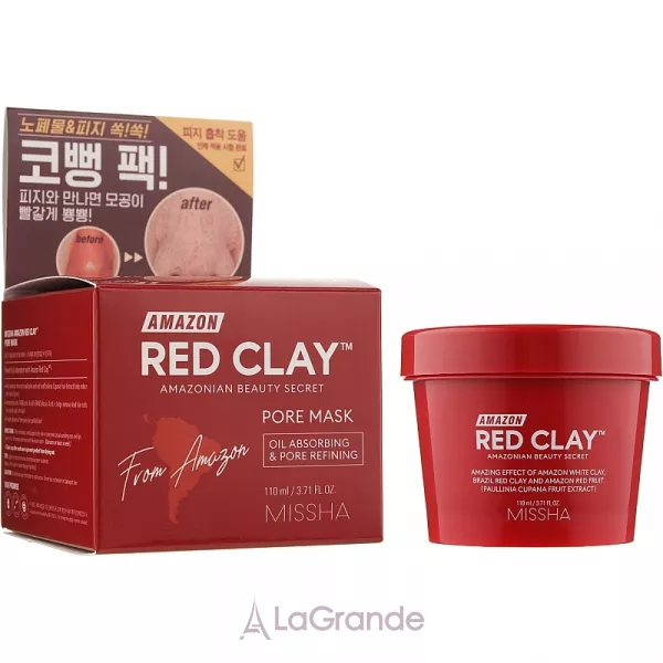 Missha Amazon Red Clay Pore Mask ����� ��� ������� �� ����� ������� �����
