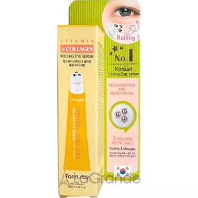 FarmStay Vitamin & Collagen Rolling Eye Serum -    