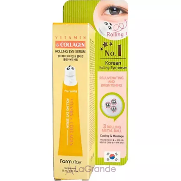 FarmStay Vitamin & Collagen Rolling Eye Serum ���������-����� ��� ���� ������� ����