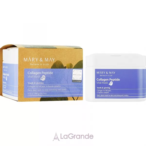 Mary & May Collagen Peptide Vital Mask �������� ����� � ���������� � ���������