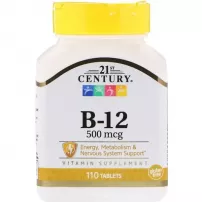 21st Century Vitamin B-12 500 mcg ����������� ������� "������� �12 + �������", 500 ���