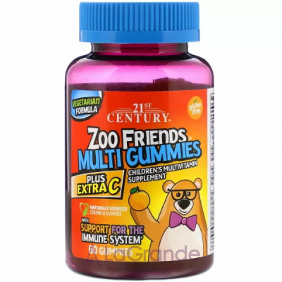 21st Century Zoo Friends Multi Gummies Plus Extra C      C,     