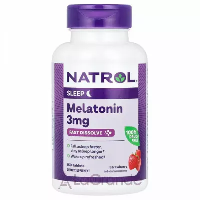 Natrol Melatonin Fast Dissolve Strawberry 3 mg   
