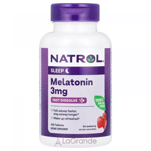 Natrol Melatonin Fast Dissolve Strawberry 3 mg ĳ������ ������� 