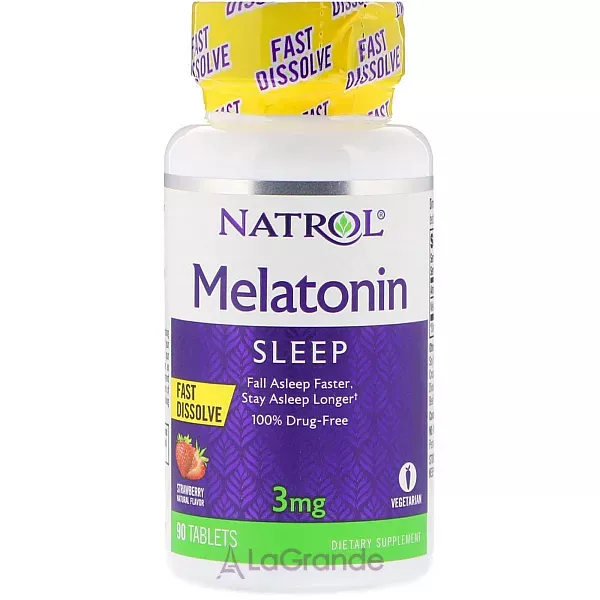 Natrol Melatonin Fast Dissolve Strawberry 3 mg ĳ������ ������� 