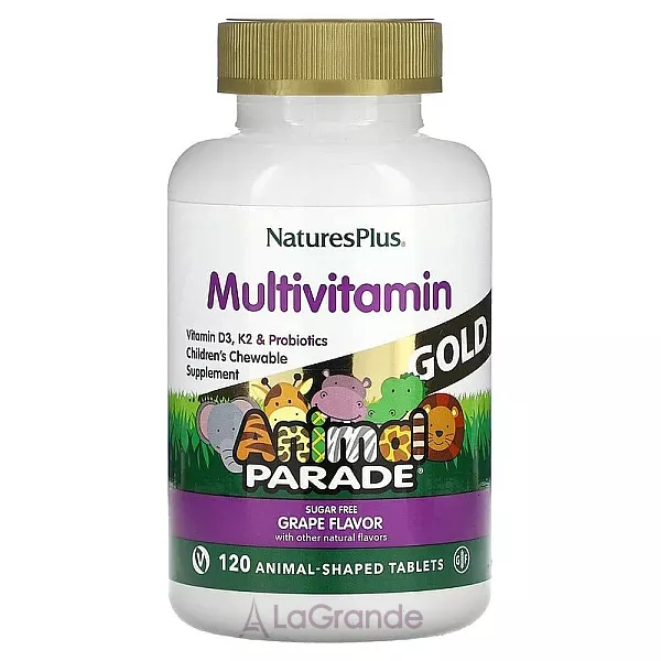 NaturesPlus Animal Parade Gold Children's Chewable Multivitamin Grape ������������ ��� ���� � ������ ���������