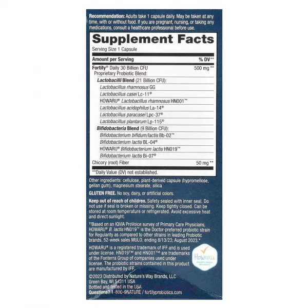Nature's Way Fortify Daily Probiotic 30 Billion CFU ������� ��������� � �����������, 30 ���� ���