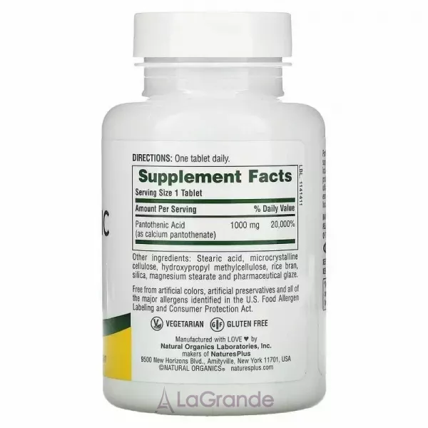 NaturesPlus Pantothenic Acid ĳ������ ������� 