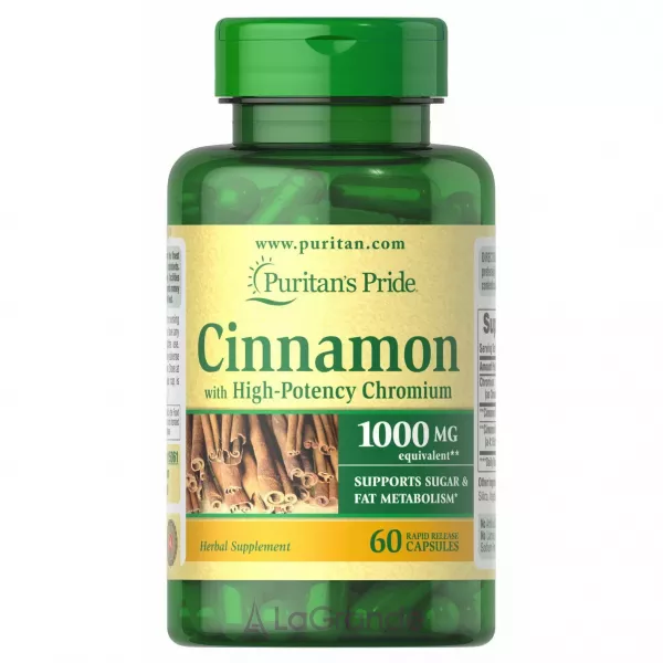 Puritan's Pride Cinnamon with High Potency Chromium 1000 mg ����������� ������� 