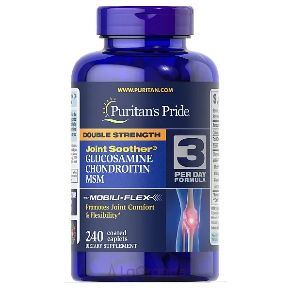 Puritan's Pride Double Strength Glucosamine, Chondroitin & MSM Joint Soother Caplets ����������� ������� ��� �������� �������� 