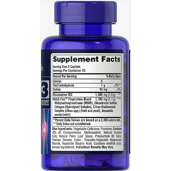 Puritan's Pride Double Strength Glucosamine, Chondroitin & MSM Joint Soother Caplets ����������� ������� ��� �������� �������� 