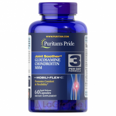 Puritan's Pride Double Strength Glucosamine, Chondroitin & MSM Joint Soother Capsules    ,    