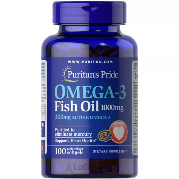 Puritan's Pride Omega-3 Fish Oil 1000 mg (300 mg Active Omega-3) ĳ������ ������� 