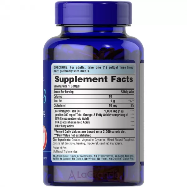 Puritan's Pride Omega-3 Fish Oil 1000 mg (300 mg Active Omega-3) ĳ������ ������� 