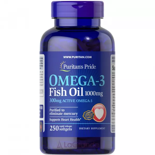 Puritan's Pride Omega-3 Fish Oil 1000 mg (300 mg Active Omega-3) ĳ������ ������� 