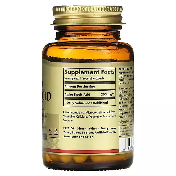 Solgar Alpha Lipoic Acid 200 mg ĳ������ ������� ��� �������������� �������� 