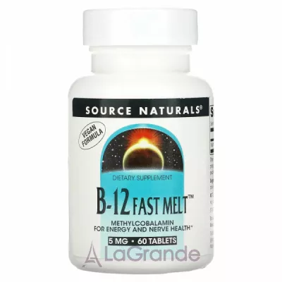 Source Naturals B-12 Fast Melt Methylcobalamin ĳ   ' -    