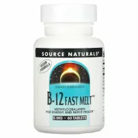 Source Naturals B-12 Fast Melt Methylcobalamin ����������� ������� ��� �������� ��������- ���������� � ������� ������ "������� B12 (��������������)", 5 ��
