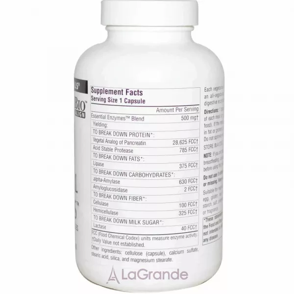 Source Naturals Essential Enzymes 500 mg �������� ��� �����������, ��������������, 500 ��