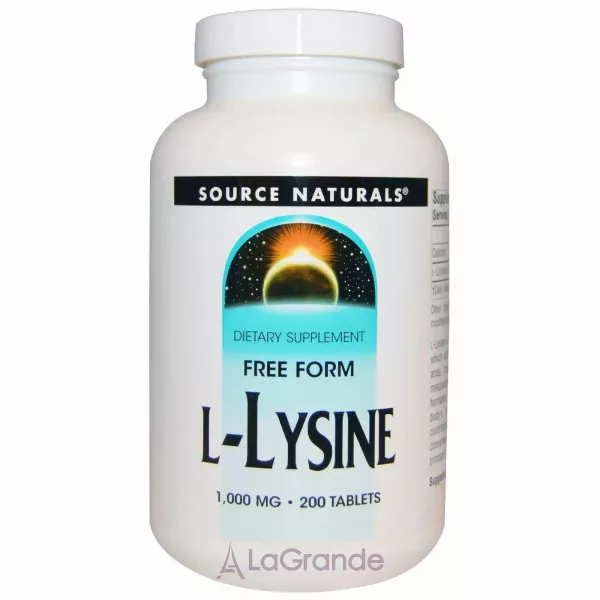 Source Naturals L-Lysine 1000 mg ����������� ������� 