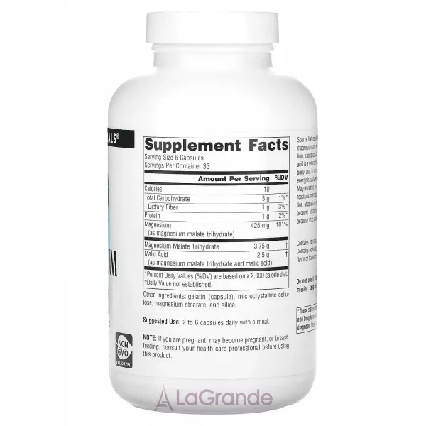 Source Naturals Magnesium Malate 625 mg ĳ������ ������� ��� �������� �'���, �������-������� ������� �� ����������� ����㳿 
