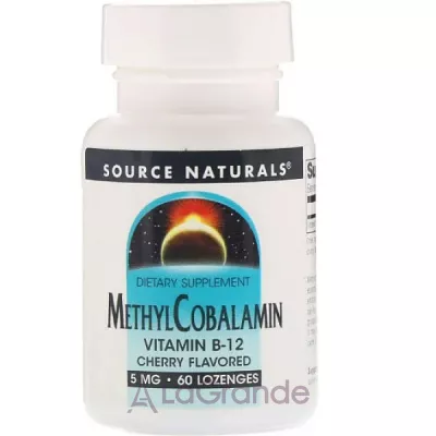 Source Naturals MethylCobalamin Vitamin B12 5 mg Cherry Flavored   