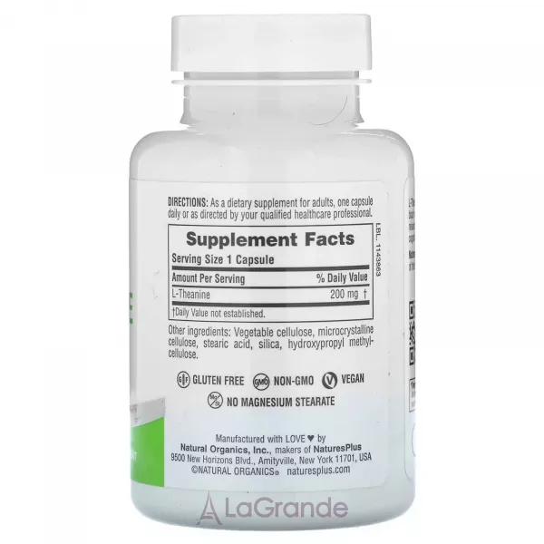 NaturesPlus Pro L-Theanine 200 mg ĳ������ ������� 