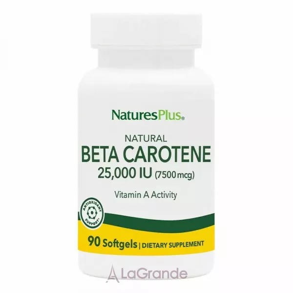 NaturesPlus Natural Beta Carotene 25000 IU (7500 mcg) ĳ������ ������� 