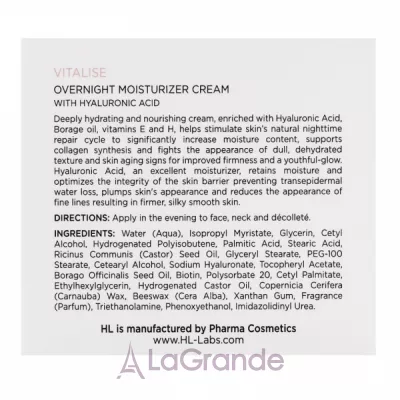 Holy Land Cosmetics Vitalise Overnight Moisturizer Cream     