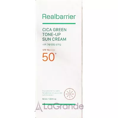 Real Barrier Cica Green Tone-Up Sun Cream SPF50+ PA++++         SPF50+ PA++++