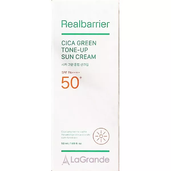 Real Barrier Cica Green Tone-Up Sun Cream SPF50+ PA++++ �������������� ������������� ���� ��� ���� � ���������� �������� SPF50+ PA++++