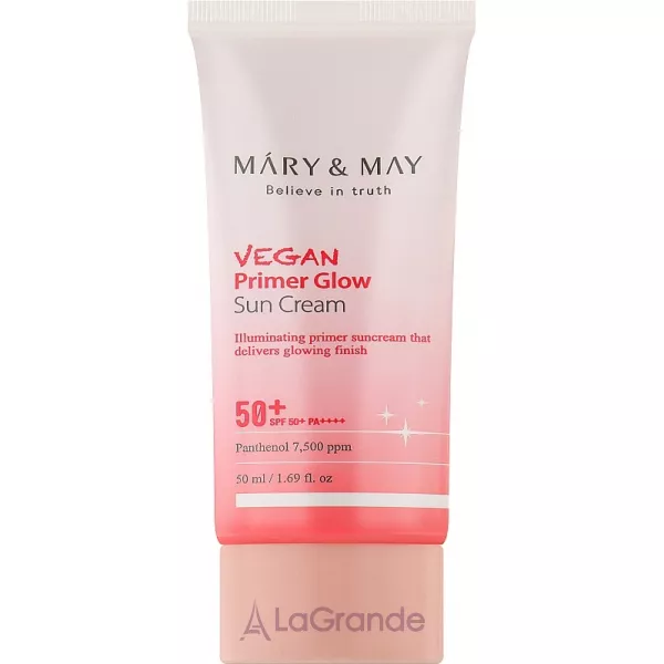 Mary & May Vegan Primer Glow Sun Cream SPF50+ PA++++ ������������� ���� ��� �������