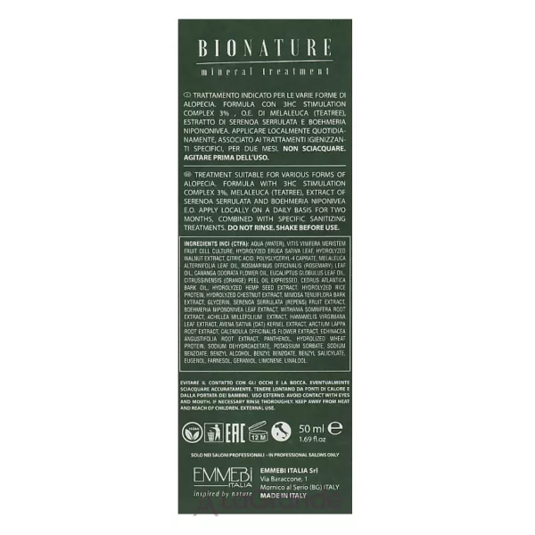Emmebi Italia BioNature Mineral Treatment Alopecia Lotion ������ ��� ����� ������ �������� � ������ ������� ������