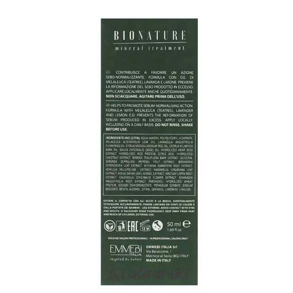 Emmebi Italia BioNature Mineral Treatment Sebum-Normalising Lotion ������������������� ������� ��� ������� � �볺� ������� ������