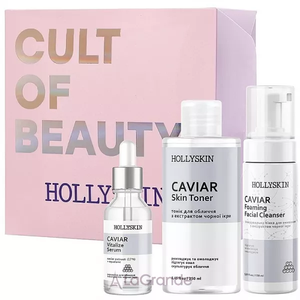 Hollyskin Black Caviar Vitalize Basic Care ���� (foam/150ml + ser/50ml + toner/250ml)