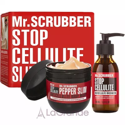 Mr.Scrubber Stop Cellulite Massage Hot Pepper Slim  (cr/hot/250g + oil/100ml)