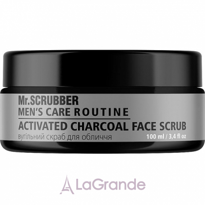 Mr.Scrubber Men`s Care Routine Activated Charcoal Face Scrub    