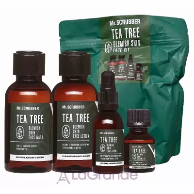 Mr.Scrubber Tea Tree Skin Treatment    (gel/125ml + lot/125ml + cr/55ml + oil/15ml + bag)