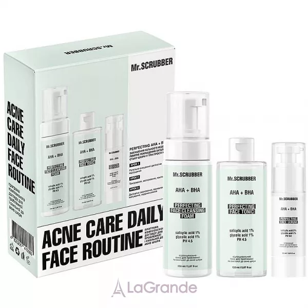 Mr.Scrubber Acne Care Daily Face Routine ���� ������������ ������� ��� ��������� �� ������� �� ���� ���� (foam/150ml + tonic/150ml + serum/30ml)